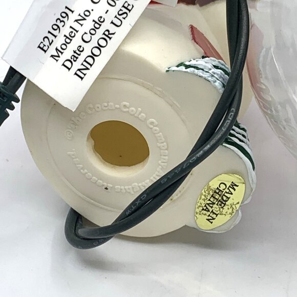 2 Coca-Cola Christmas Lighted Ornaments Santa w/Fawn & Snow Man Vintage Radiance - Picture 8 of 10